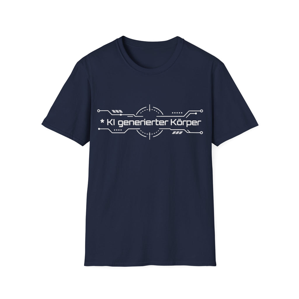 KI generierter Körper Shirt – Tech Circuit Design (dunkle Farben)