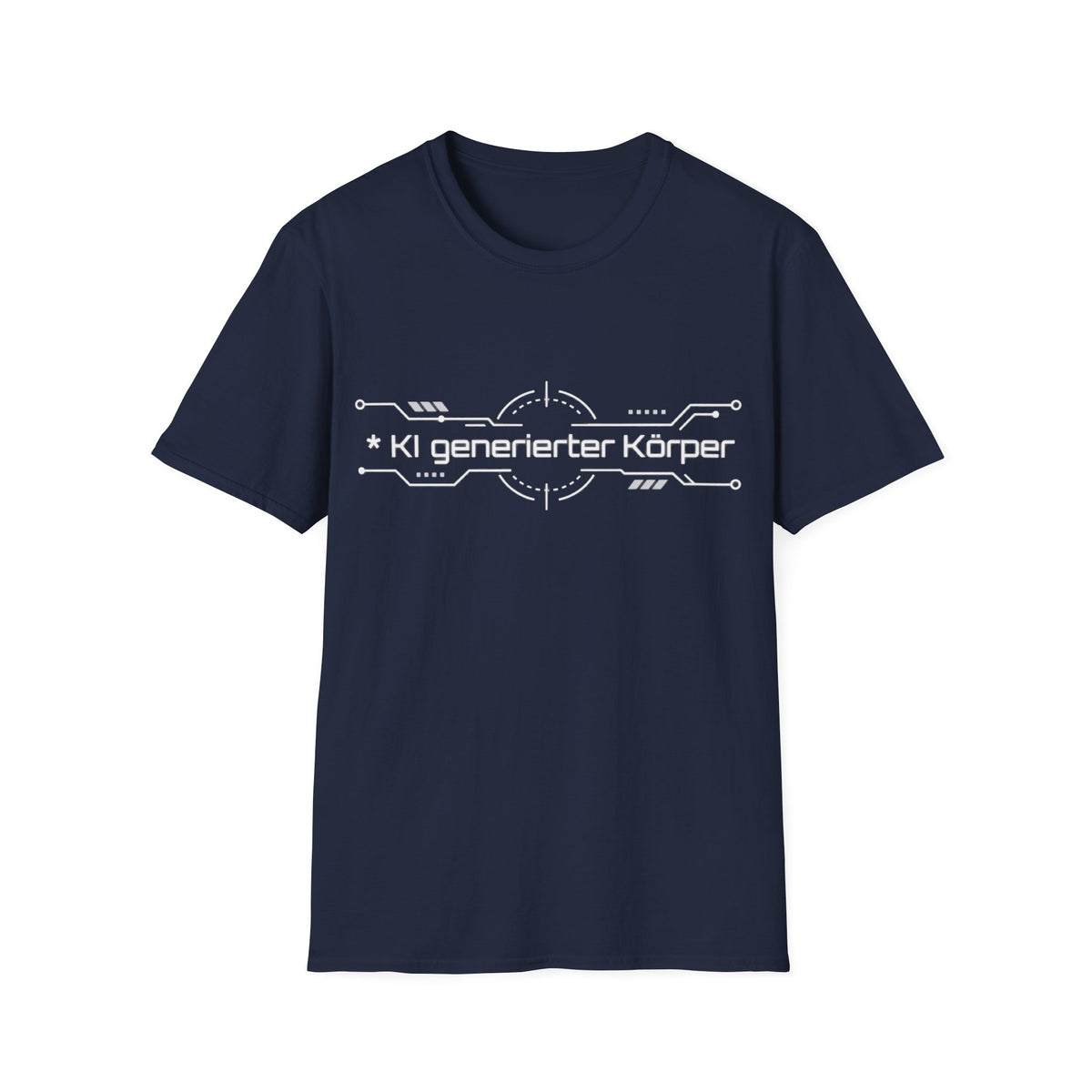 KI generierter Körper Shirt – Tech Circuit Design (dunkle Farben)