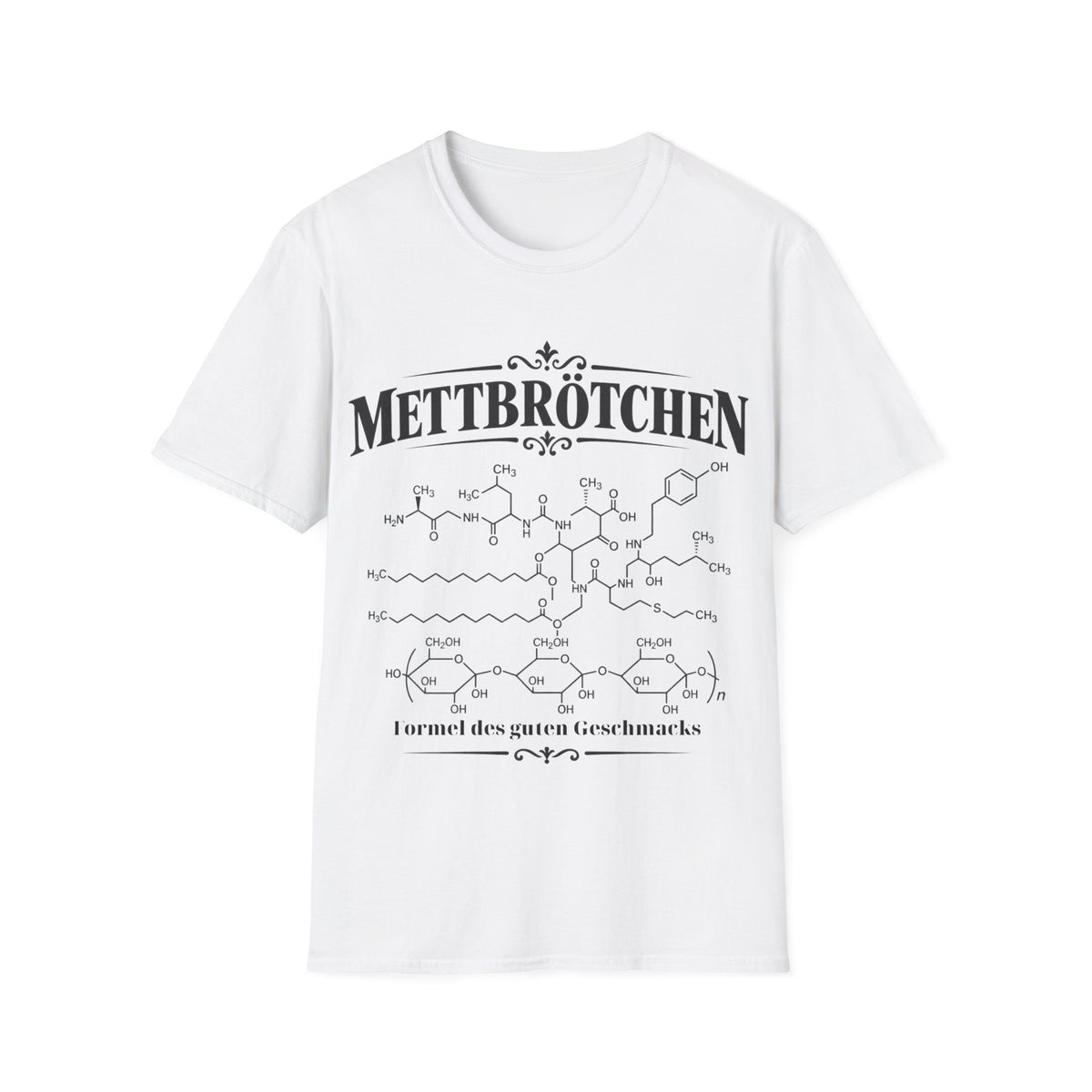 Mettbrötchen Shirt – Formel des guten Geschmacks (helle Farben)