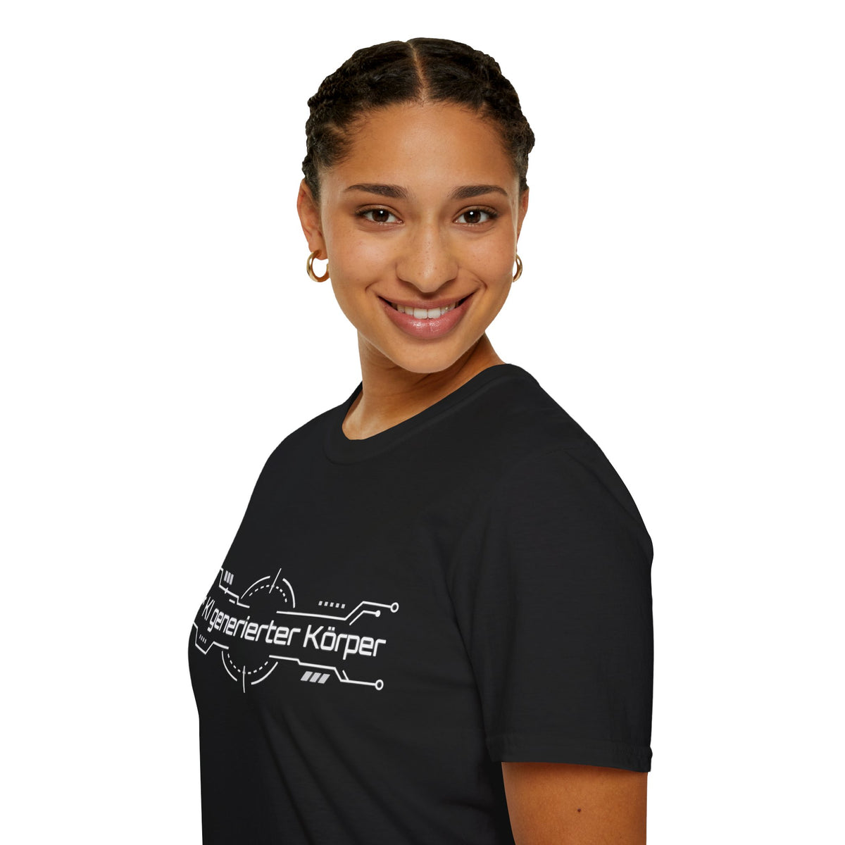 KI generierter Körper Shirt – Tech Circuit Design (dunkle Farben)