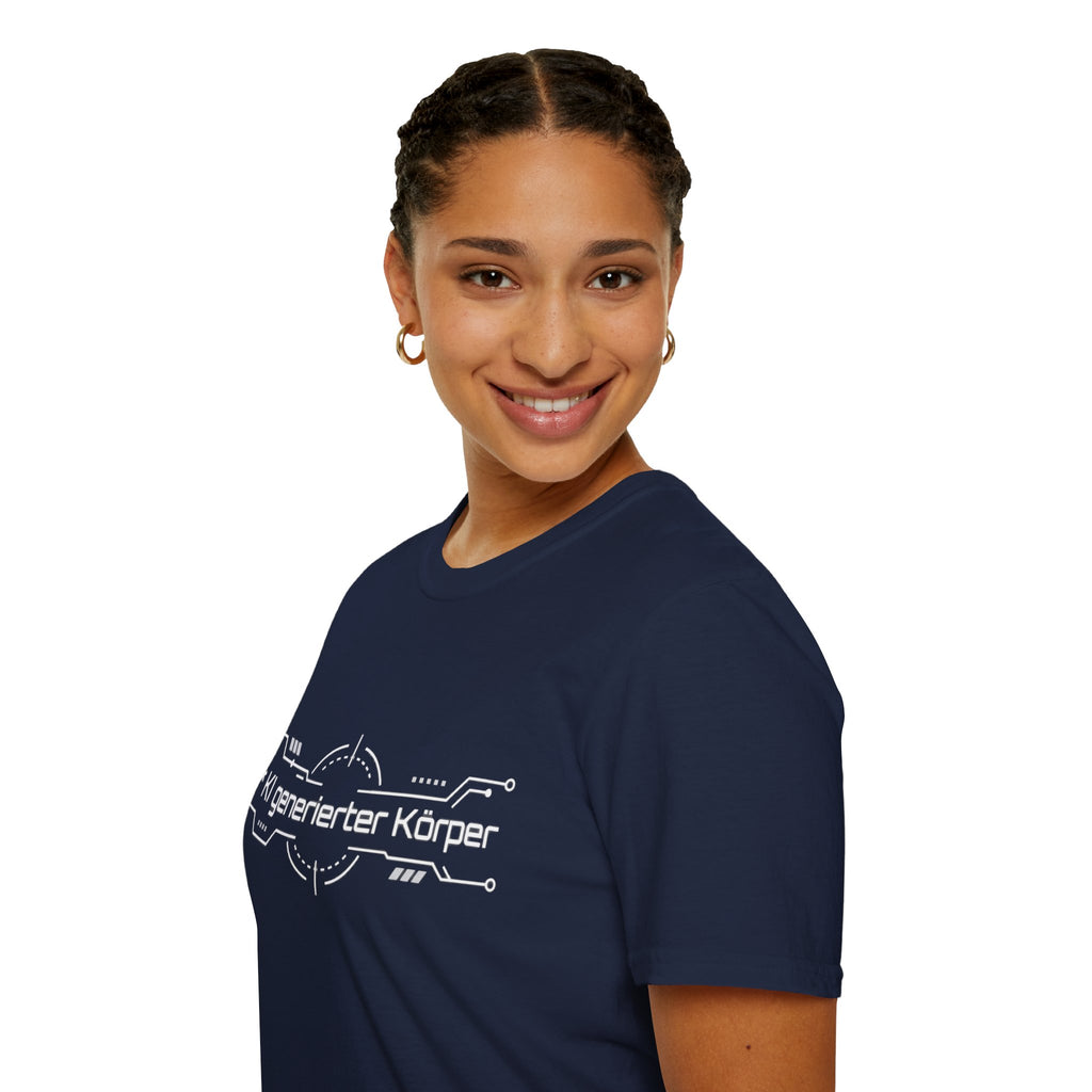 KI generierter Körper Shirt – Tech Circuit Design (dunkle Farben)