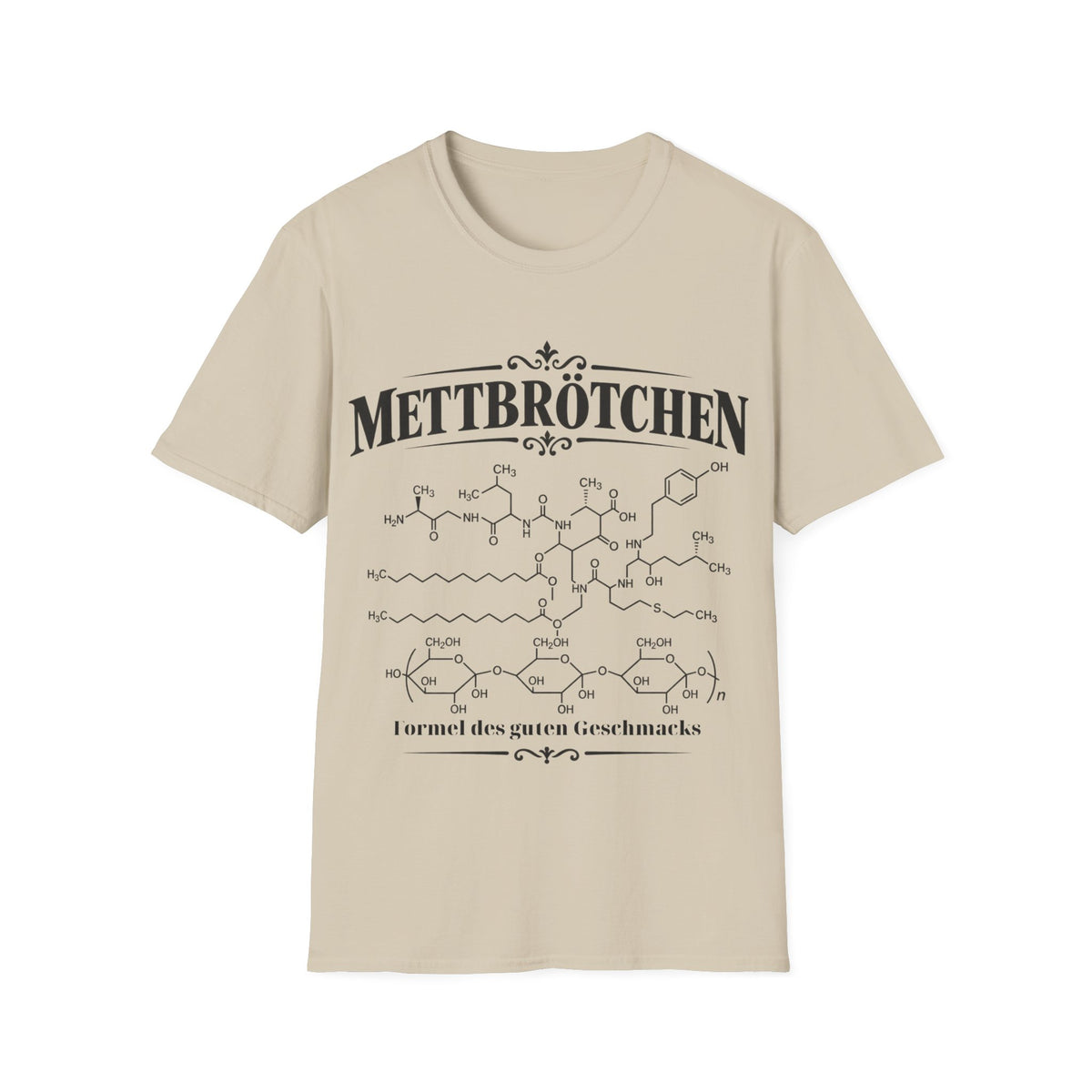 Mettbrötchen Shirt – Formel des guten Geschmacks (helle Farben)