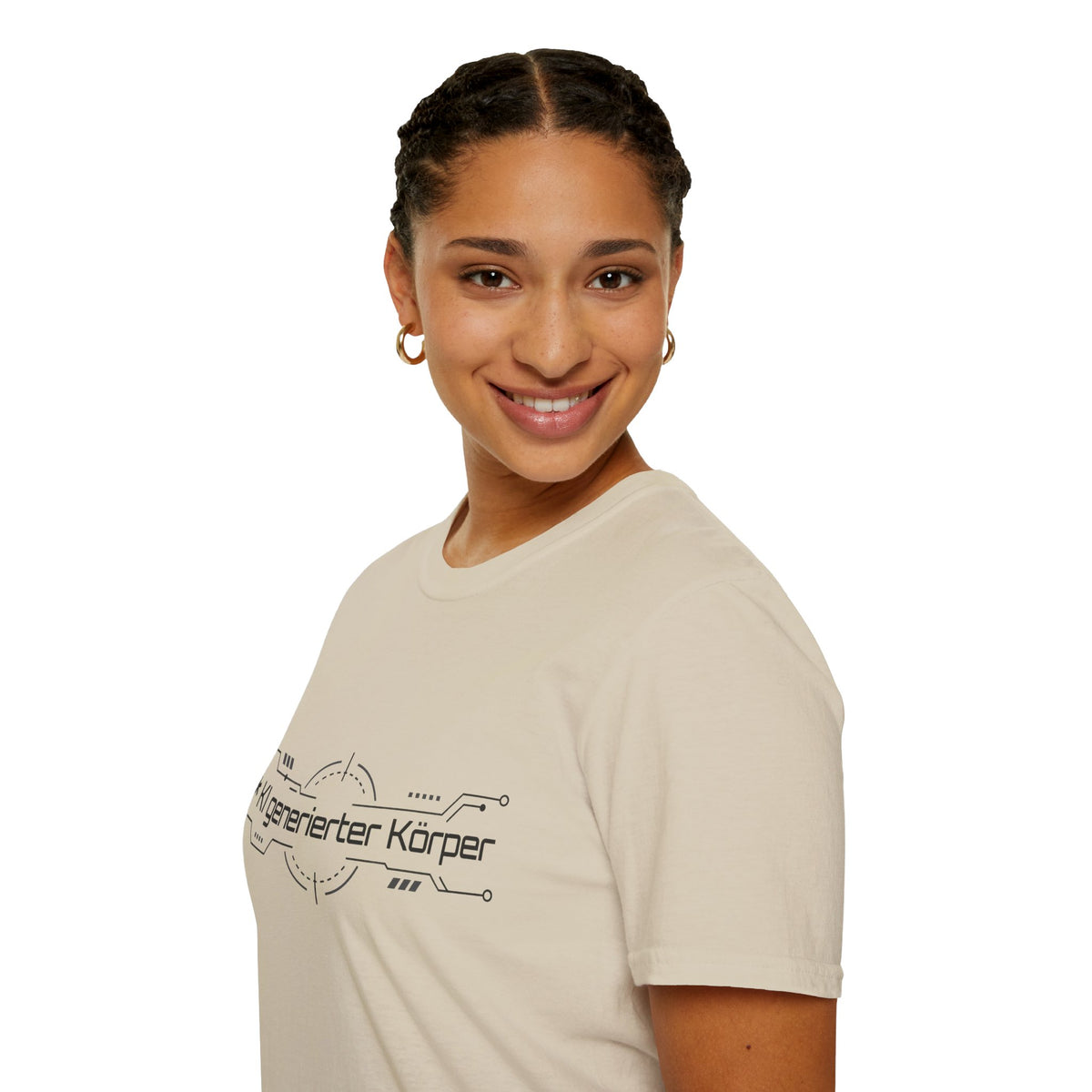 KI generierter Körper Shirt – Tech Circuit Design (helle Farben)