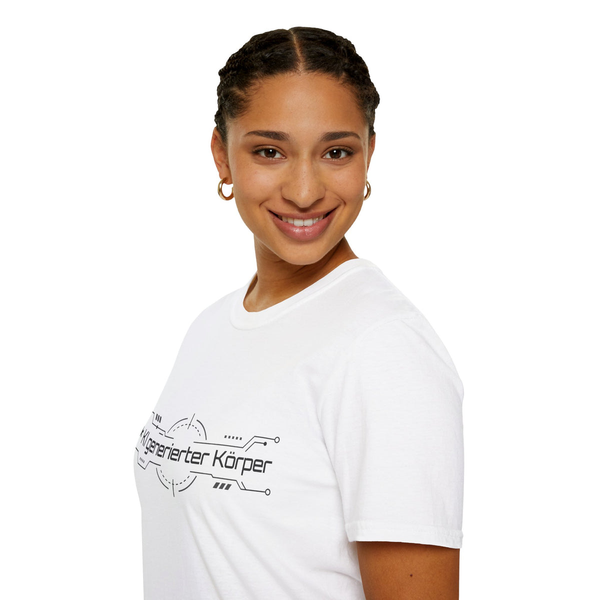 KI generierter Körper Shirt – Tech Circuit Design (helle Farben)