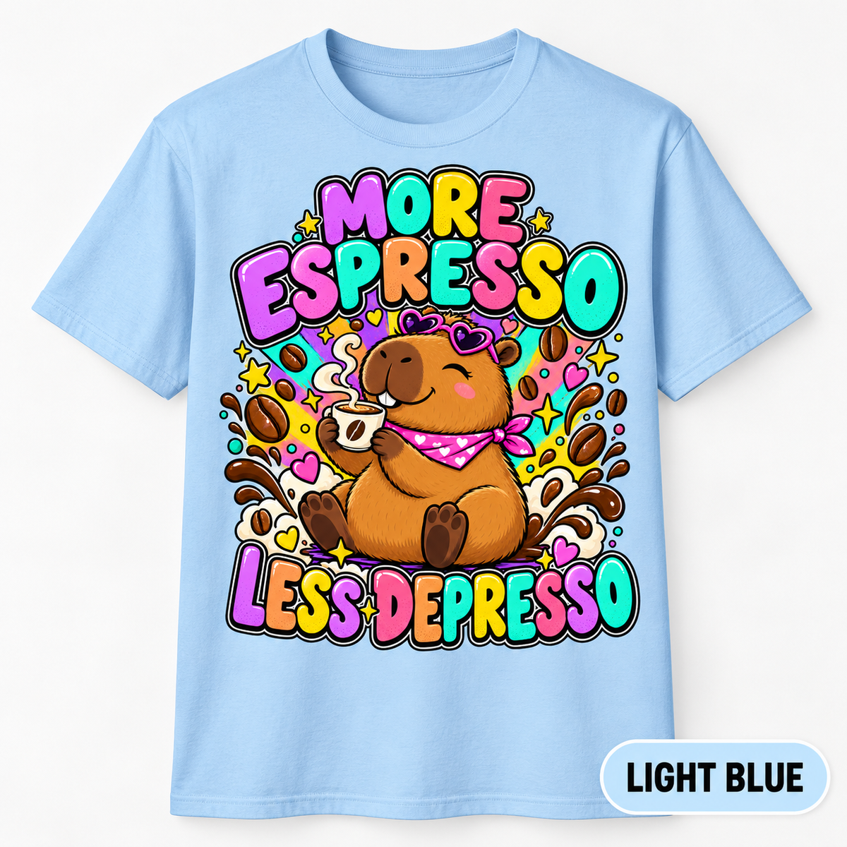 Capybara Shirt – More Espresso Less Depresso