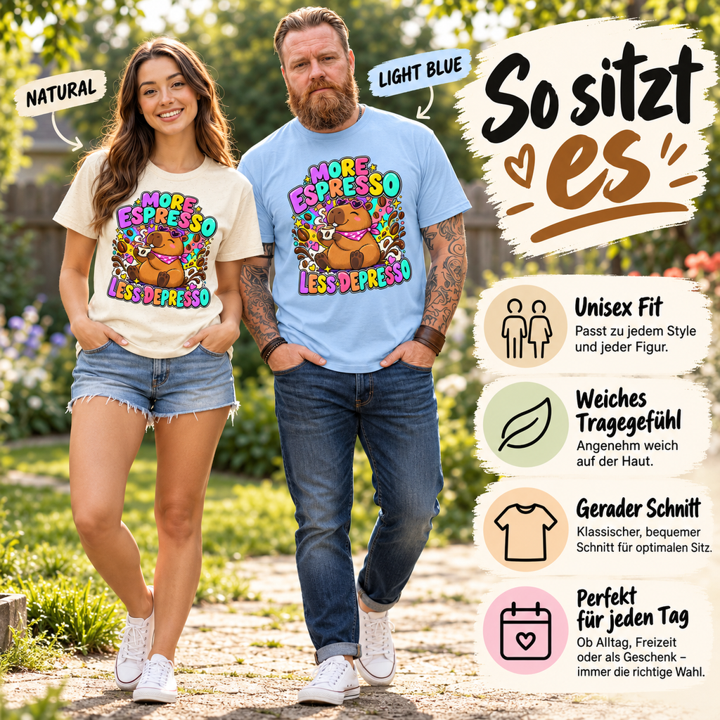 Capybara Shirt – More Espresso Less Depresso