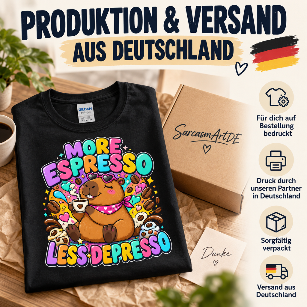 Capybara Shirt – More Espresso Less Depresso