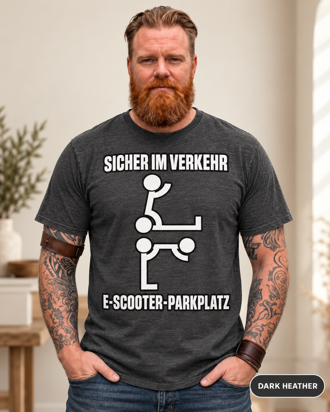 Sicher im Verkehr Shirt – E-Scooter Verkehrsschild Humor