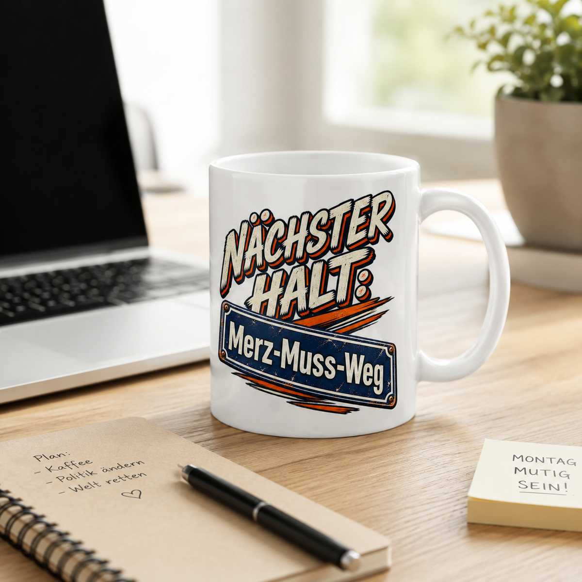 Merz Tasse – Nächster Halt: Merz-Muss-Weg