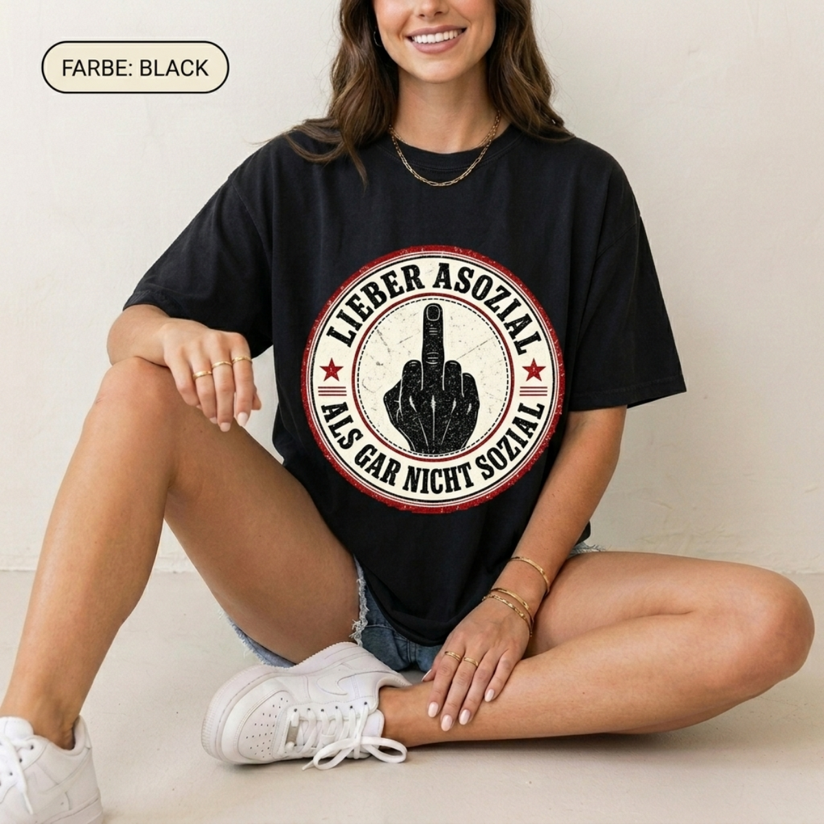 Mittelfinger Shirt – Lieber asozial als gar nicht sozial