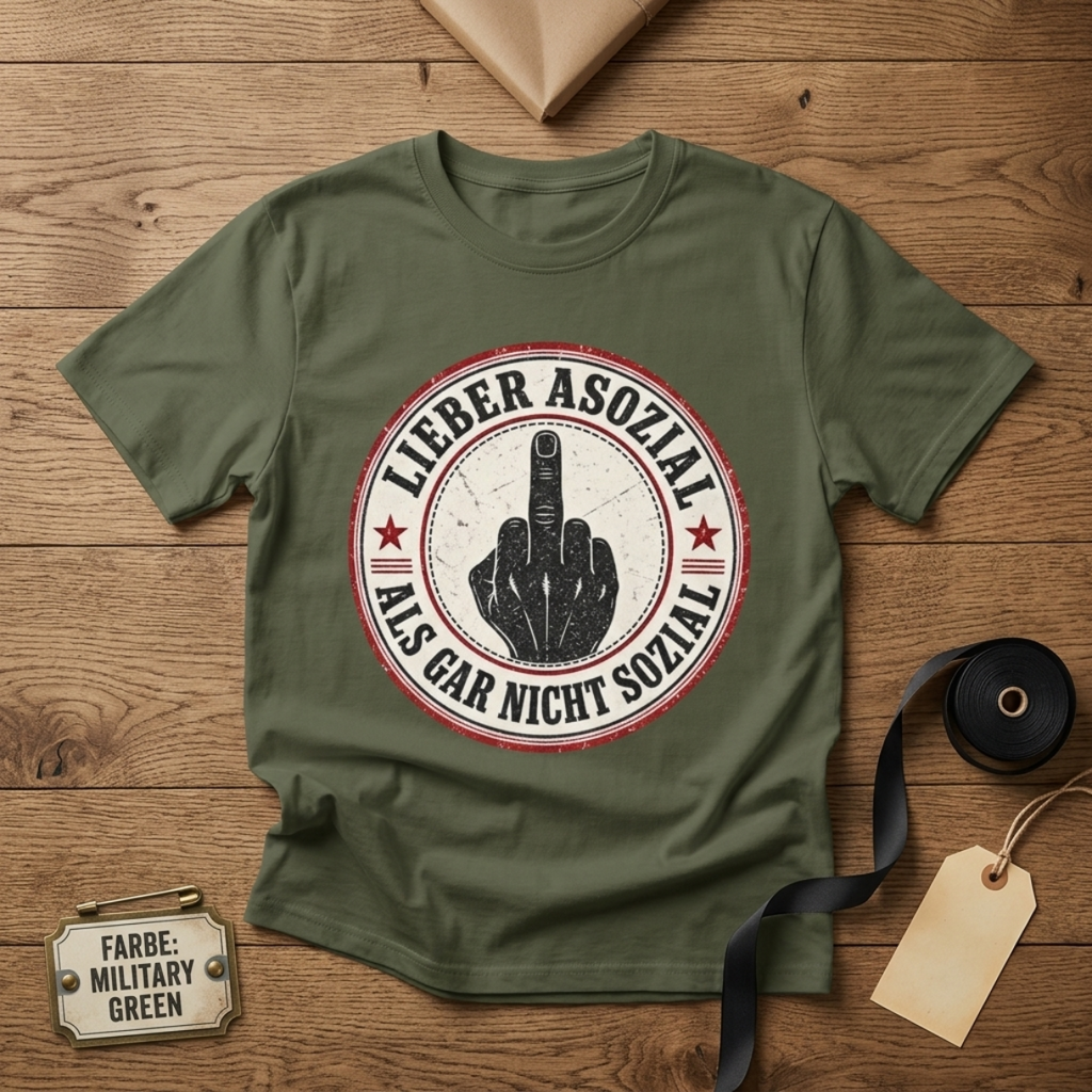 Mittelfinger Shirt – Lieber asozial als gar nicht sozial