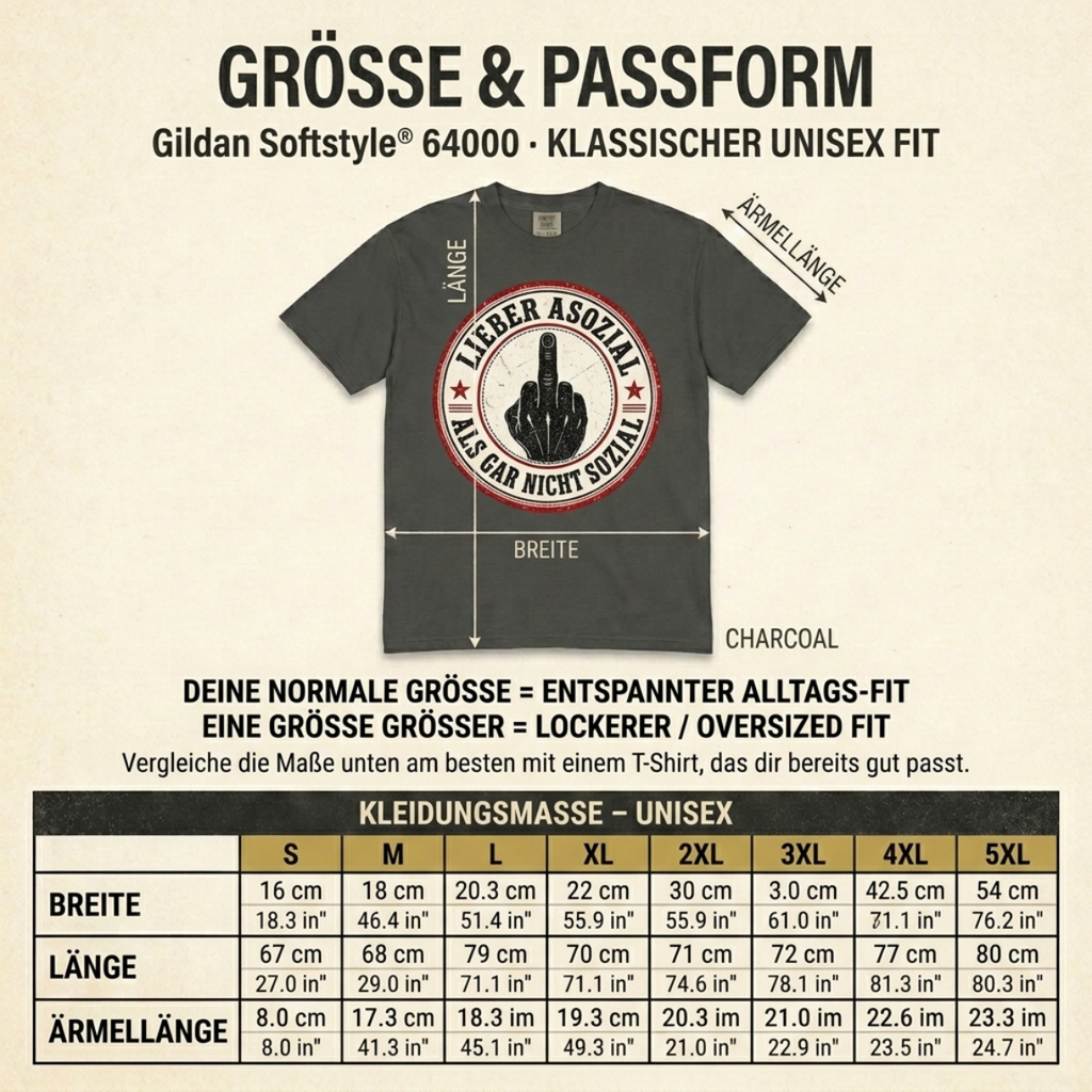 Mittelfinger Shirt – Lieber asozial als gar nicht sozial