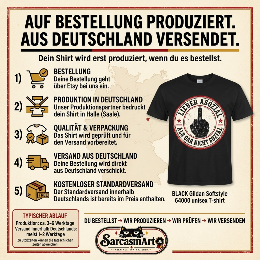 Mittelfinger Shirt – Lieber asozial als gar nicht sozial