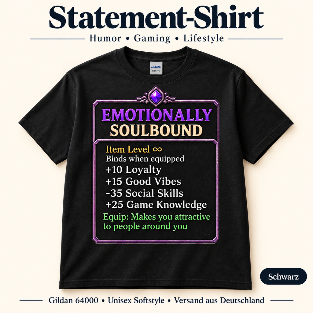 Emotionally Soulbound Shirt – RPG Gamer Item Stats