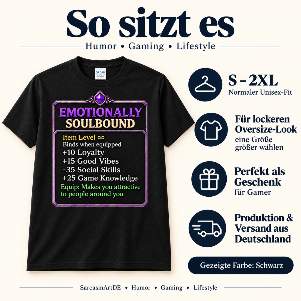 Emotionally Soulbound Shirt – RPG Gamer Item Stats