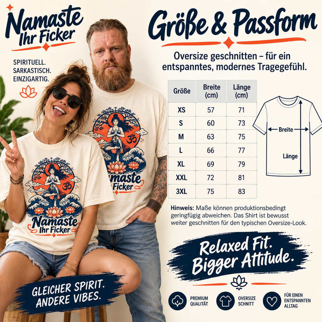 Namaste Ihr Ficker Shirt – Oversize Yoga Shirt im Ukiyo-e-Stil