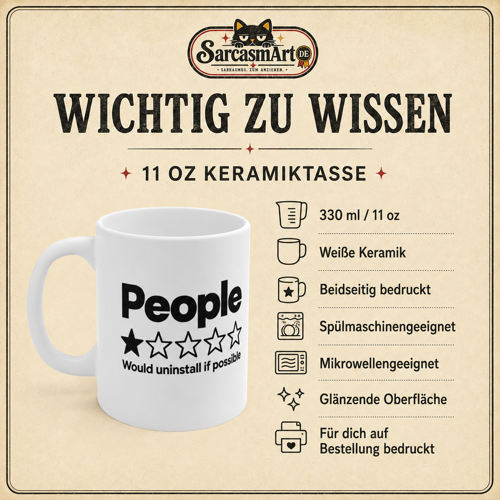People 1 Star Tasse – Would Uninstall If Possible