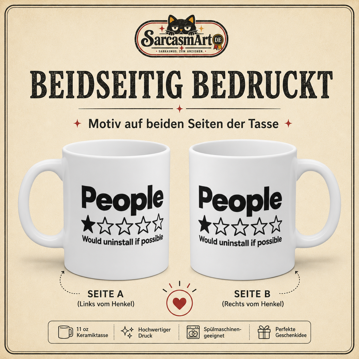People 1 Star Tasse – Would Uninstall If Possible