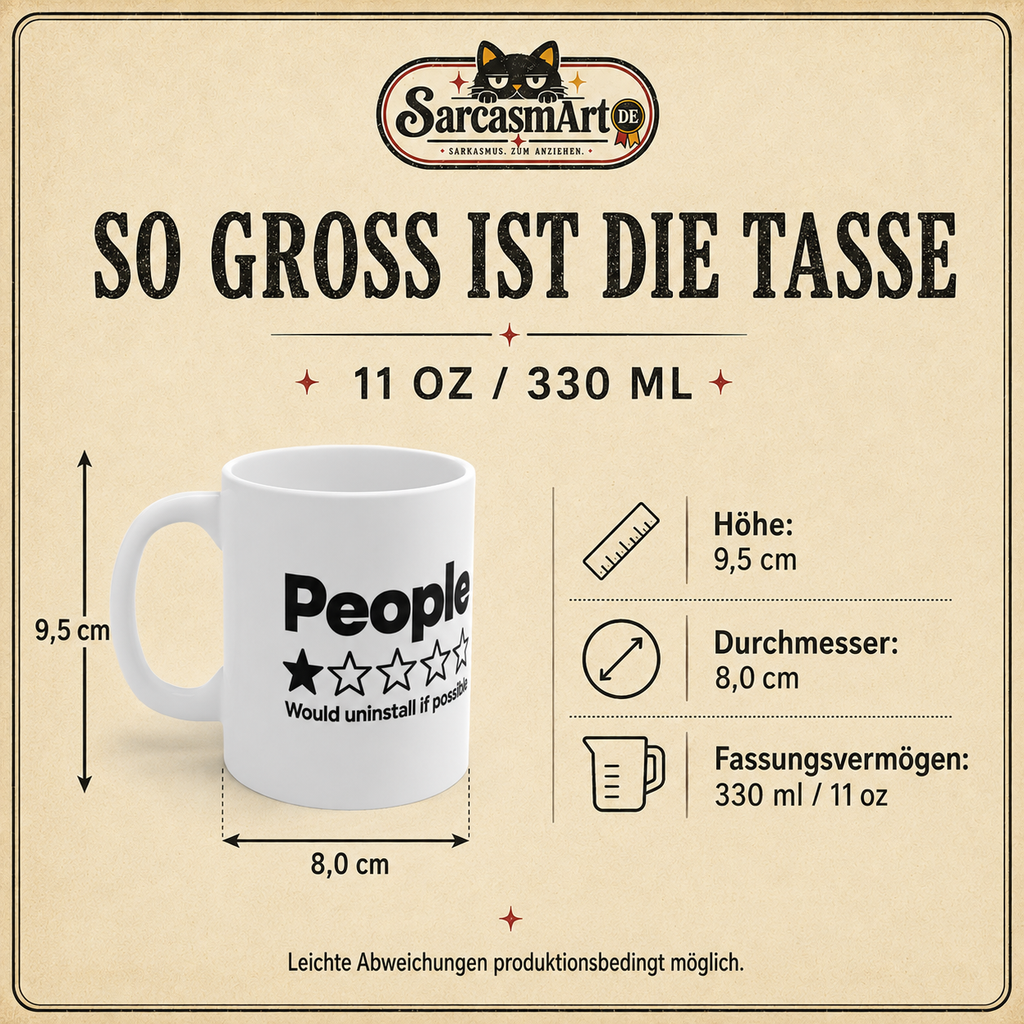 People 1 Star Tasse – Would Uninstall If Possible