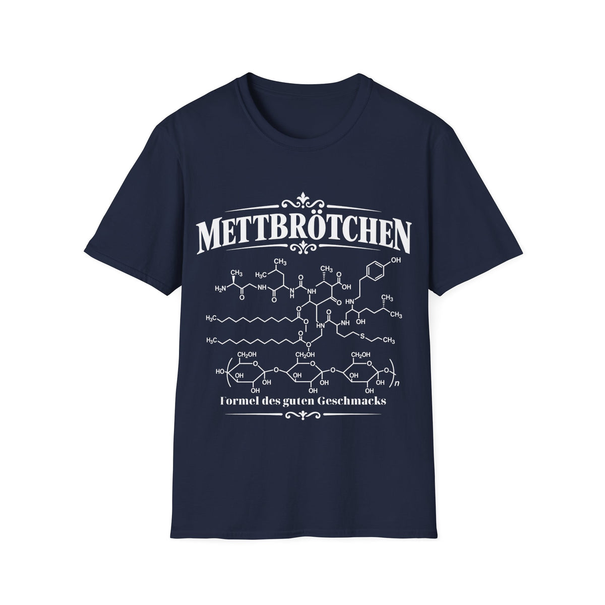 Mettbrötchen Shirt – Formel des guten Geschmacks (dunkle Farben)