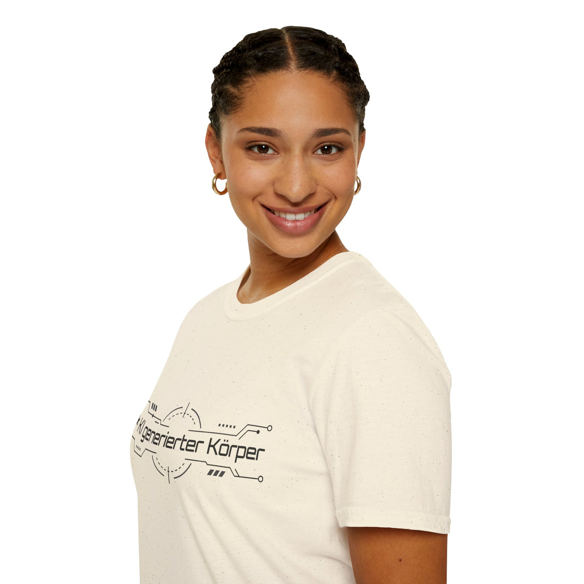 KI generierter Körper Shirt – Tech Circuit Design (helle Farben)
