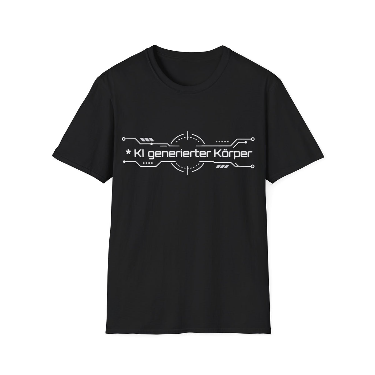 KI generierter Körper Shirt – Tech Circuit Design (dunkle Farben)