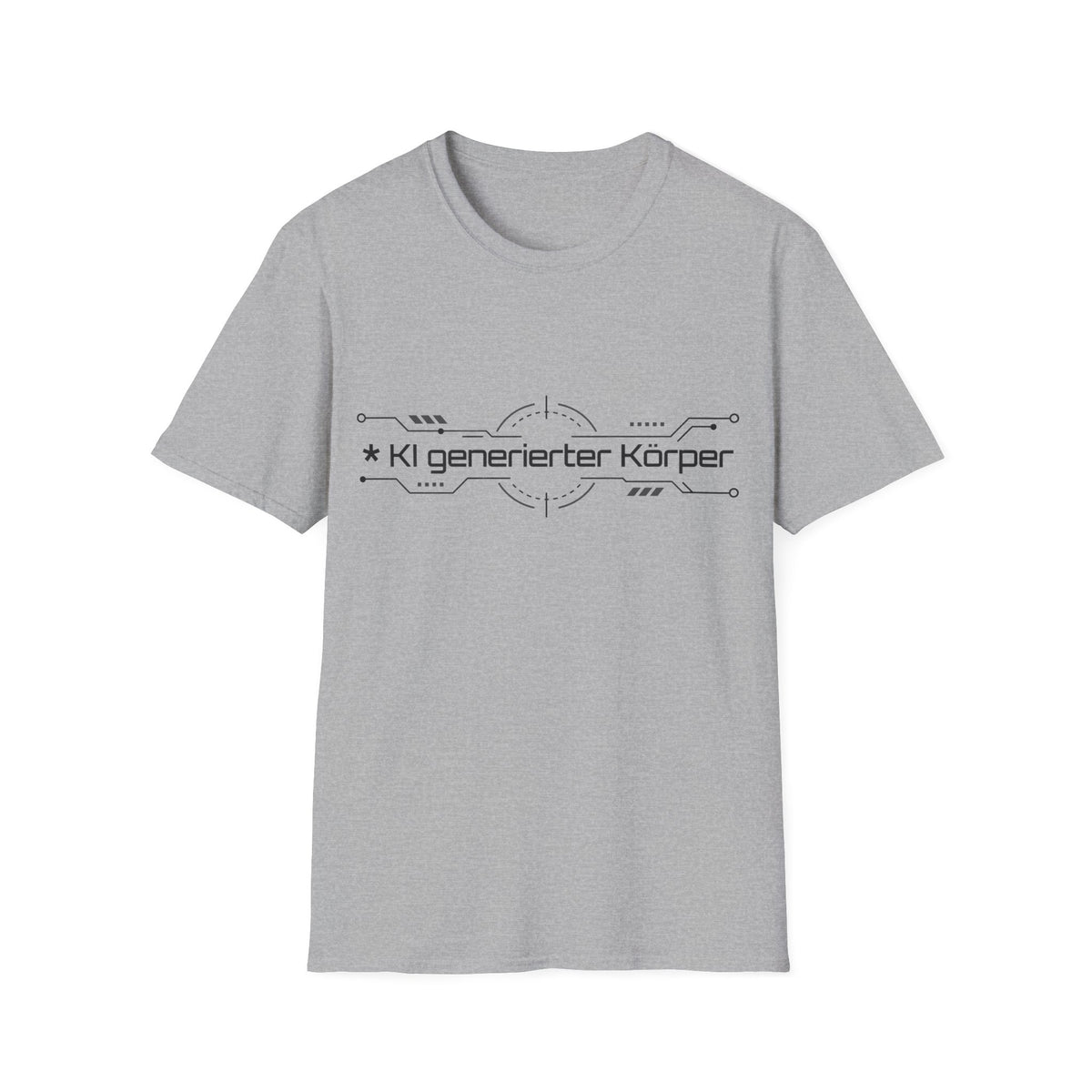 KI generierter Körper Shirt – Tech Circuit Design (helle Farben)