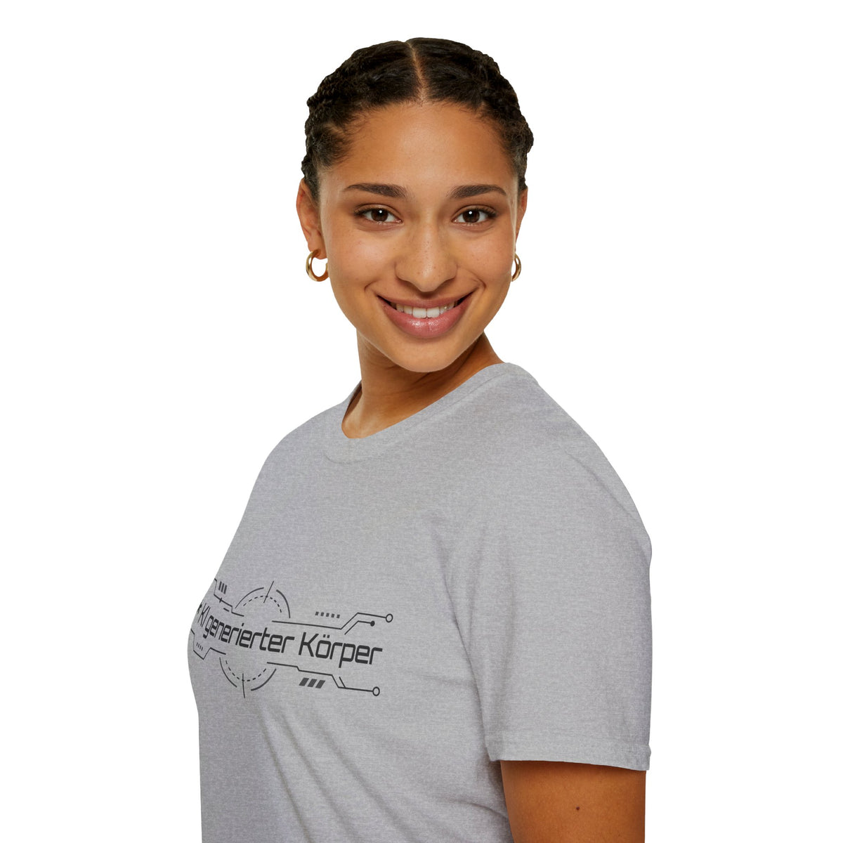 KI generierter Körper Shirt – Tech Circuit Design (helle Farben)