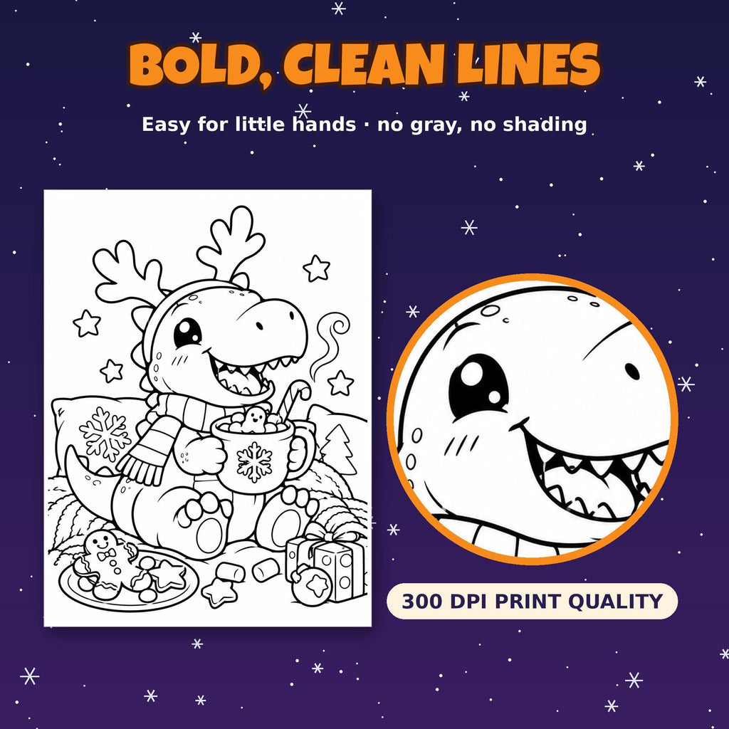Christmas Coloring Pages for Kids – printable coloring page preview 7 by SarcasmArt