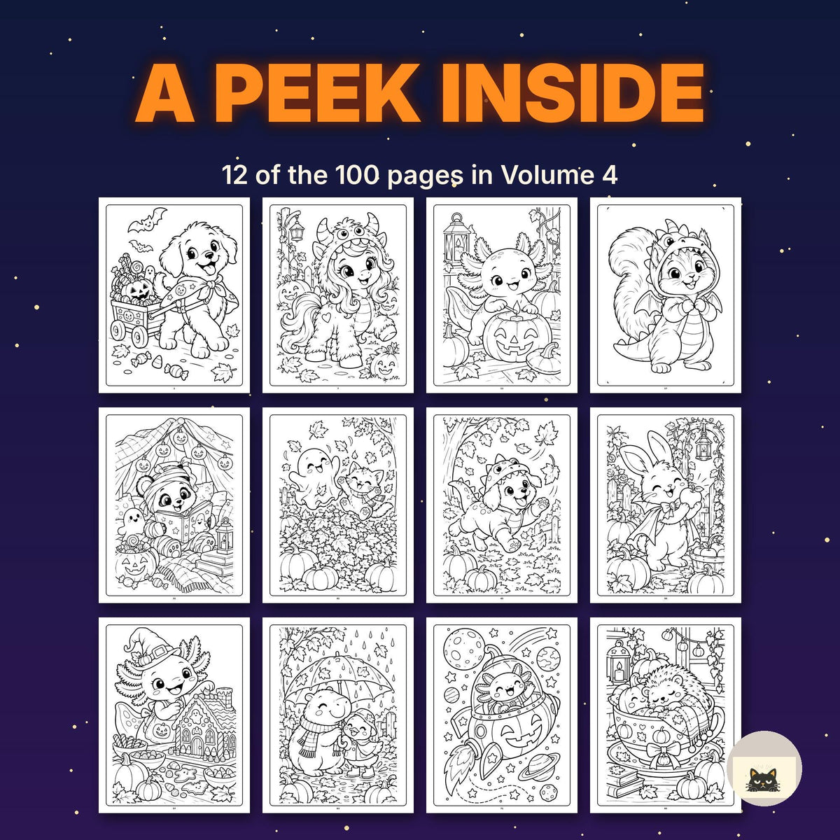 Printable Halloween Coloring Pages for Kids Vol 4 – printable coloring page preview 4 by SarcasmArt