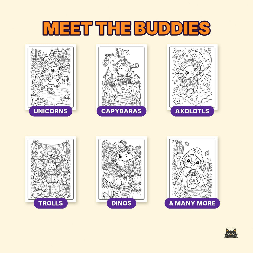 Printable Halloween Coloring Pages for Kids Vol 5 – printable coloring page preview 5 by SarcasmArt