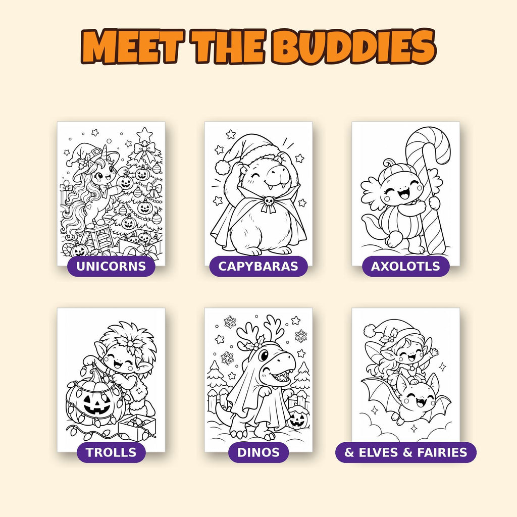 Christmas Coloring Pages for Kids – printable coloring page preview 5 by SarcasmArt